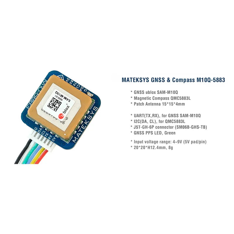 Matek Systems M10Q 5883 GPS 72 Channel SAM-M10Q & QMC5883L Digital Air, RiotNook, Other, matek-systems-m10q-5883-gps-72-channel-sam-m10q-qmc5883l-digital-air-1448784990, Drones & Accessories, RiotNook