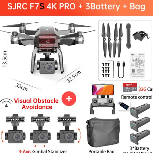 SJRC F7 4K PRO Camera Drone GPS HD 5G WiFi FPV 3KM 3 Axis Gimbal EIS, RiotNook, Other, sjrc-f7-4k-pro-camera-drone-gps-hd-5g-wifi-fpv-3km-3-axis-gimbal-eis-1509247951, Drones & Accessories, RiotNook