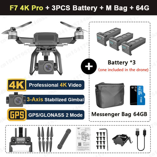 SJRC F7 4K PRO Camera Drone GPS HD 5G WiFi FPV 3KM 3 Axis Gimbal EIS, RiotNook, Other, sjrc-f7-4k-pro-camera-drone-gps-hd-5g-wifi-fpv-3km-3-axis-gimbal-eis-1509247951, Drones & Accessories, RiotNook