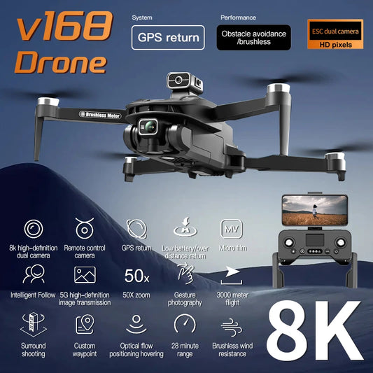 For Xiaomi V168 Drone 8K 5G GPS Professional HD Aerial Photography
