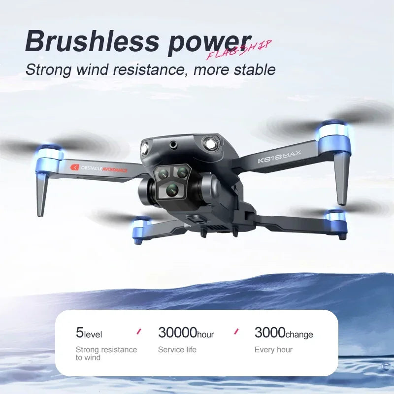 New Professinal Three Cameras 8K Wide Angle K818 Max Dron 4K Optical, RiotNook, Other, new-professinal-three-cameras-8k-wide-angle-k818-max-dron-4k-optical-418714177, Drones & Accessories, RiotNook