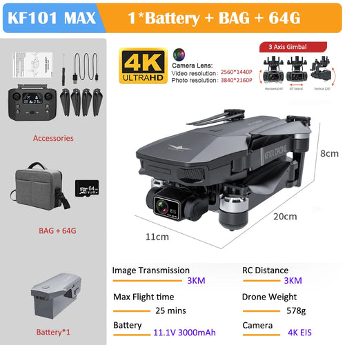 KF101 Max Drone 4K Professional 5G WIFI Dron HD EIS Camera Anti-Shake, RiotNook, Other, kf101-max-drone-4k-professional-5g-wifi-dron-hd-eis-camera-anti-shake-154568287, Drones & Accessories, RiotNook