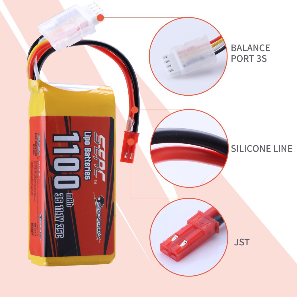 Sunpadow 3S 11.1V Lipo Battery 1100mAh 1350mAh 25C 35C JST XT30 Soft, RiotNook, Other, sunpadow-3s-11-1v-lipo-battery-1100mah-1350mah-25c-35c-jst-xt30-soft-1421809689, Drones & Accessories, RiotNook