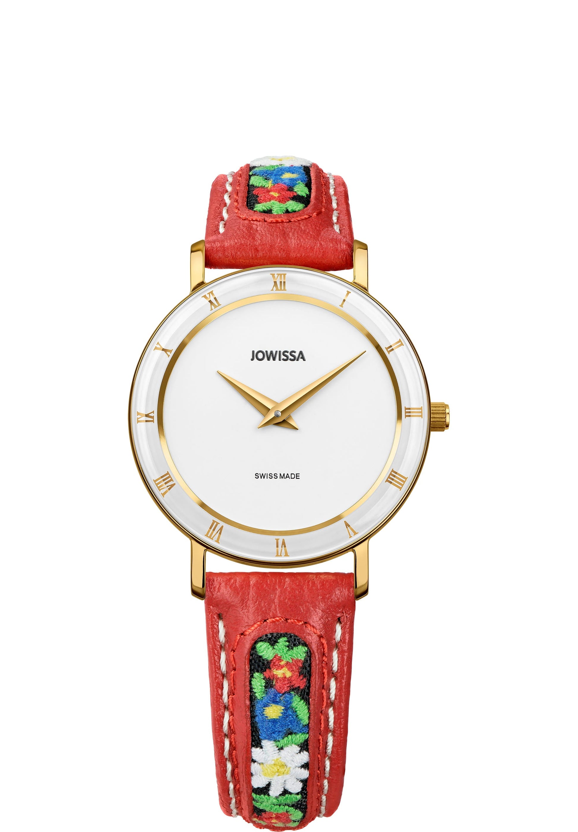 Roma Ethno Swiss Ladies Watch J2.294.M, Jowissa, Watches, roma-ethno-swiss-ladies-watch-j2-294-m-1092647469, : Quartz Movement, category-reference-2995, EN Quartz, extraflat, female, Flag--Swiss Made, Genuine Leather, gold, Gold / White / Red, Leather, NOT-InStock-Hamburg, order--, red, related--J2.276.M, related--J2.282.M, related--J2.282.S, related--J2.286.M, Roma, Roma Ethno, size--30mm, Stainless Steel, Swiss Ladies Watch, Time Scale, white, with cut, Wrist Watch, RiotNook