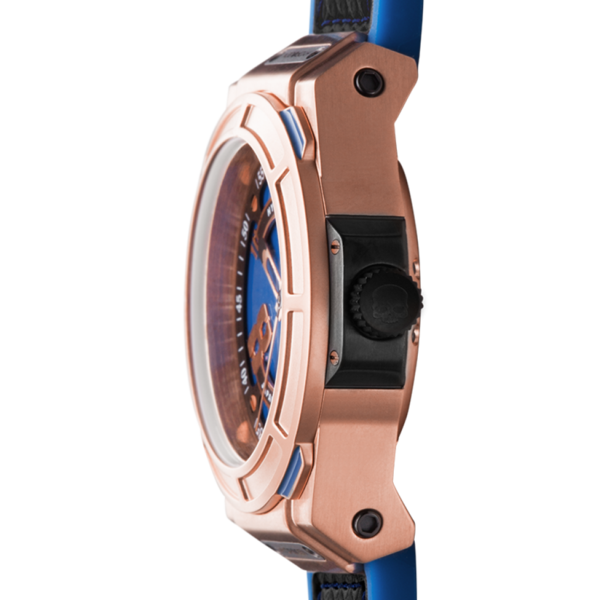 Otto Blue Rose Gold, Otto, Watches, otto-rosegold-blue-black-989810135, category-reference-2994, Colour: Black, Colour: Blue, Colour: Rose Gold, Material: Injected Silicone, MEN, producttabs02, shipping, Size: 40 mm, Strap: Black, Strap: Blue, VariantMatch:Otto2, RiotNook