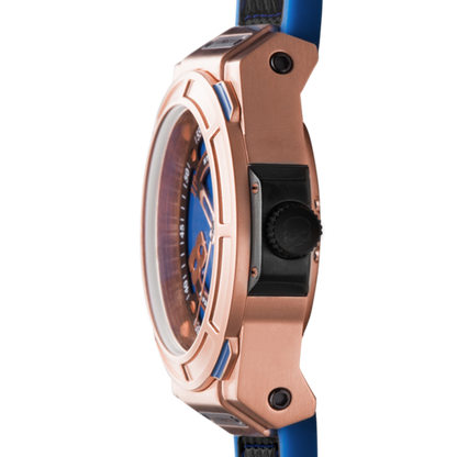 Otto Blue Rose Gold, Otto, Watches, otto-rosegold-blue-black-989810135, category-reference-2994, Colour: Black, Colour: Blue, Colour: Rose Gold, Material: Injected Silicone, MEN, producttabs02, shipping, Size: 40 mm, Strap: Black, Strap: Blue, VariantMatch:Otto2, RiotNook