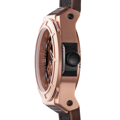 Otto Brown Rose Gold, Otto, Watches, otto-rosegold-brown-black-1681170906, category-reference-2994, Colour: Rose Gold, Material: Injected Silicone, MEN, producttabs02, shipping, Size: 40 mm, Strap: Black, Strap: Brown, VariantMatch:Otto2, RiotNook