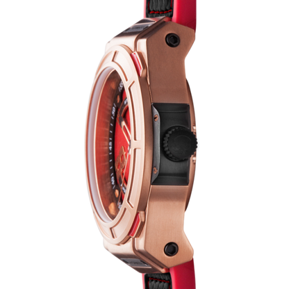 Otto Red Rose Gold, Otto, Watches, otto-rosegold-red-black-375469984, category-reference-2994, Colour: Rose Gold, Material: Injected Silicone, MEN, producttabs02, shipping, Size: 40 mm, Strap: Black, Strap: Red, VariantMatch:Otto2, RiotNook