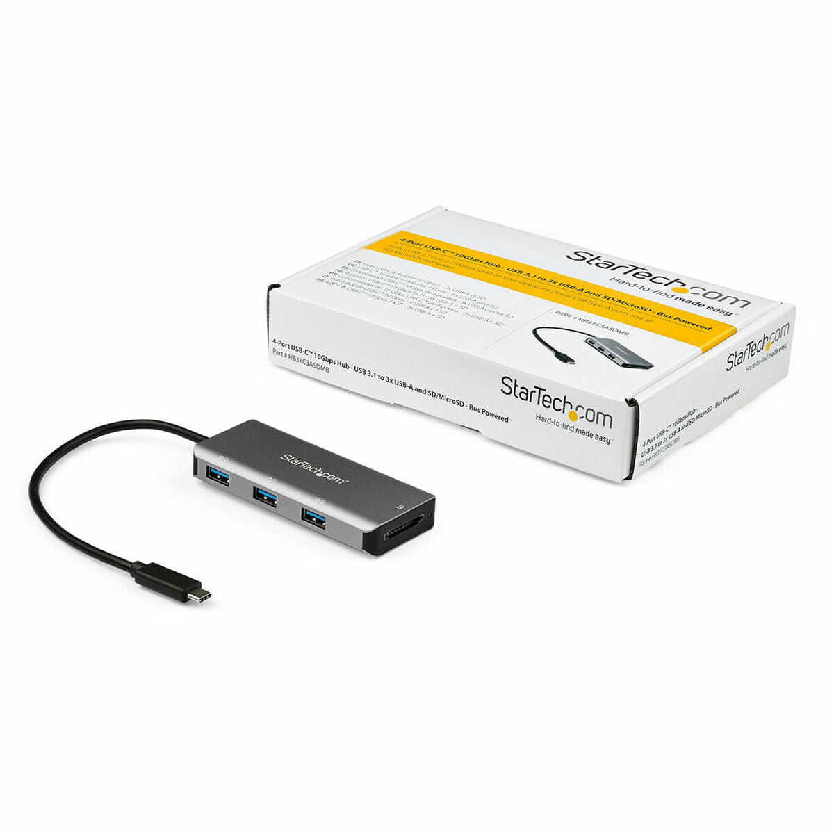 3-Port USB Hub Startech HB31C3ASDMB          Silver, Startech, Computing, Accessories, 3-port-usb-hub-startech-hb31c3asdmb-silver-1, Brand_Startech, category-reference-2609, category-reference-2803, category-reference-2809, computers / components, Condition_NEW, Price_50 - 100, RiotNook