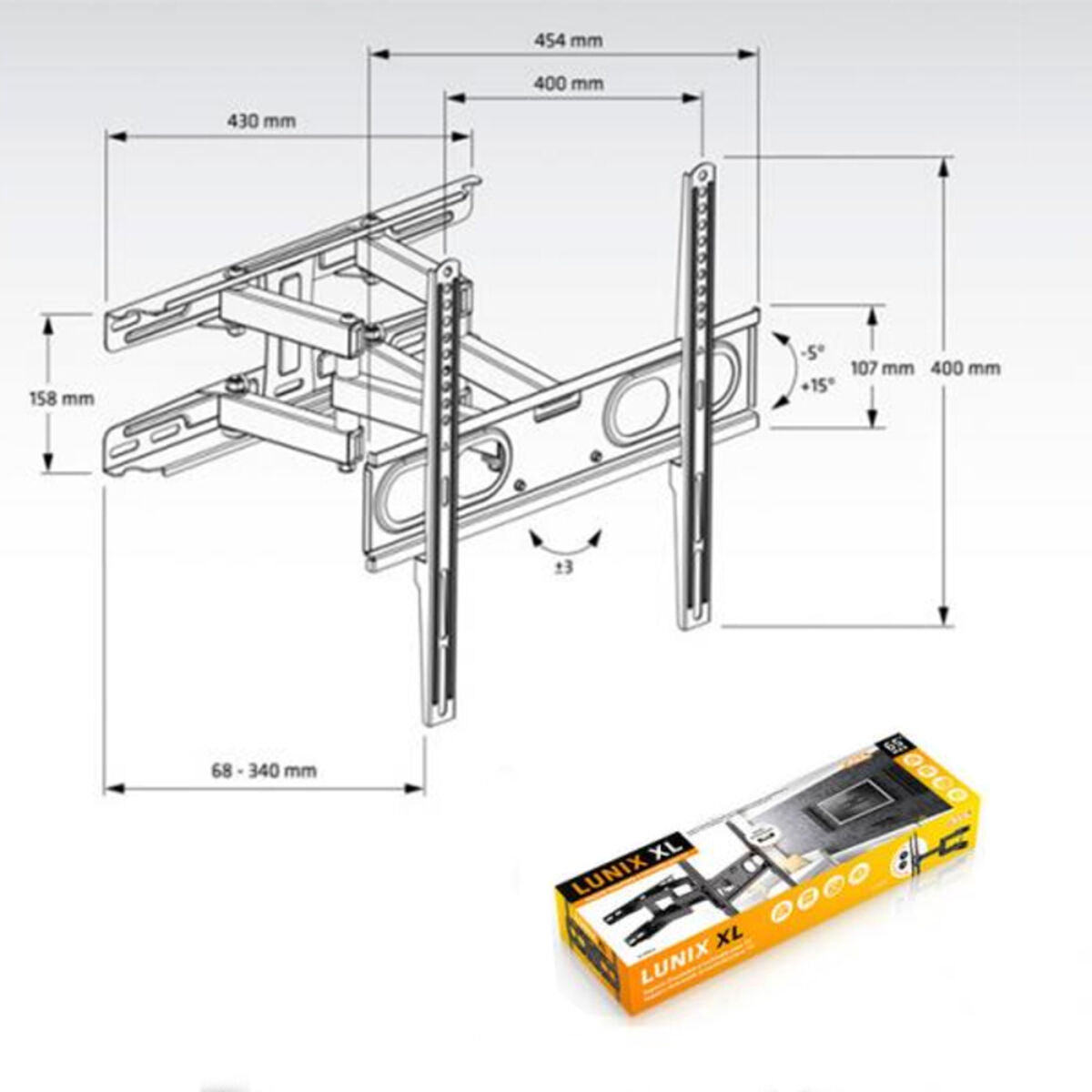 TV Wall Mount with Arm Axil AC0593E 26"-65" 30 Kg 26" 30 Kg, Axil, Electronics, TV, Video and home cinema, tv-wall-mount-with-arm-axil-ac0593e-26-65-30-kg-26-30-kg, Brand_Axil, category-reference-2609, category-reference-2911, category-reference-2931, cinema and television, Condition_NEW, entertainment, ferretería, Price_20 - 50, RiotNook