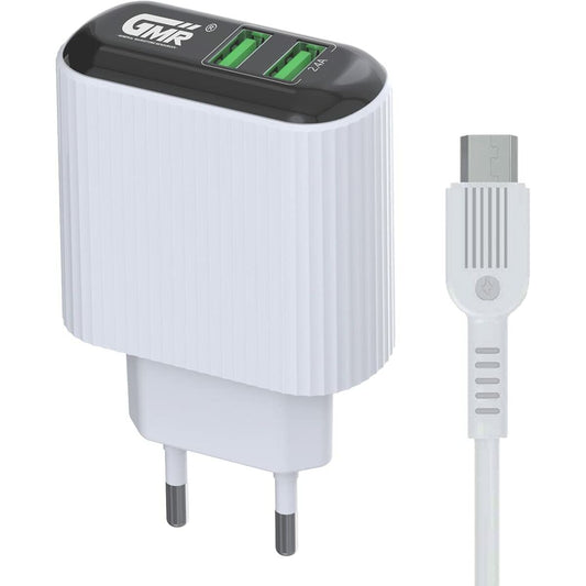 Wall Charger Goms 2 x USB White, Goms, Electronics, Mobile communication and accessories, wall-charger-goms-2-x-usb-white, Brand_Goms, category-reference-2609, category-reference-2617, category-reference-2621, Condition_NEW, ferretería, networks/wiring, Price_10 - 20, telephones & tablets, RiotNook