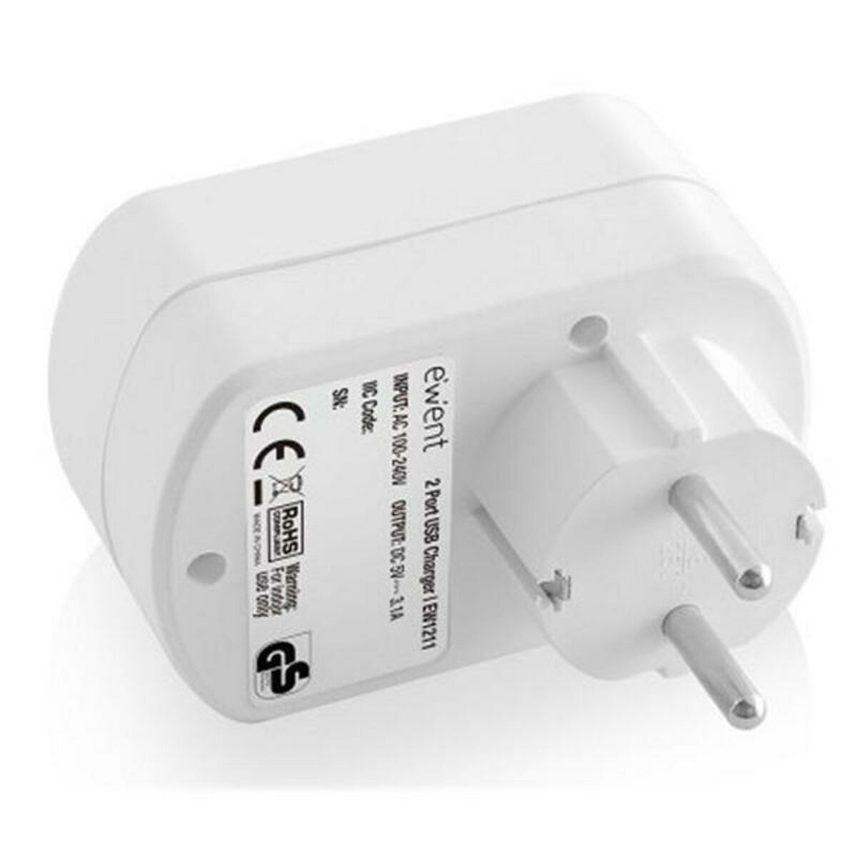 Wall Plug with 2 USB Ports Ewent EW1211 3,1 A, Ewent, Electronics, Mobile communication and accessories, wall-plug-with-2-usb-ports-ewent-ew1211-3-1-a, Brand_Ewent, category-reference-2609, category-reference-2617, category-reference-2937, Condition_NEW, ferretería, networks/wiring, Price_20 - 50, telephones & tablets, travel, RiotNook